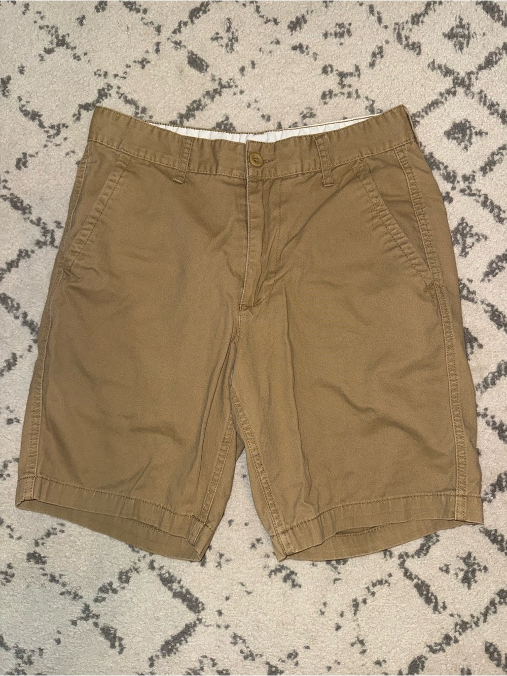 St. John's Bay Men's Khaki Flat-Front Cotton Blend Shorts